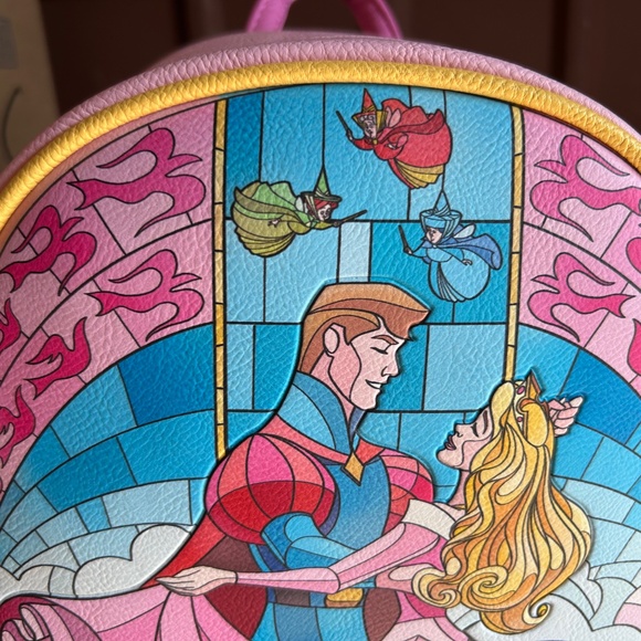 Loungefly Sleeping Beauty Stained Glass Mini Backpack Aurora Prince Phillip main image 6